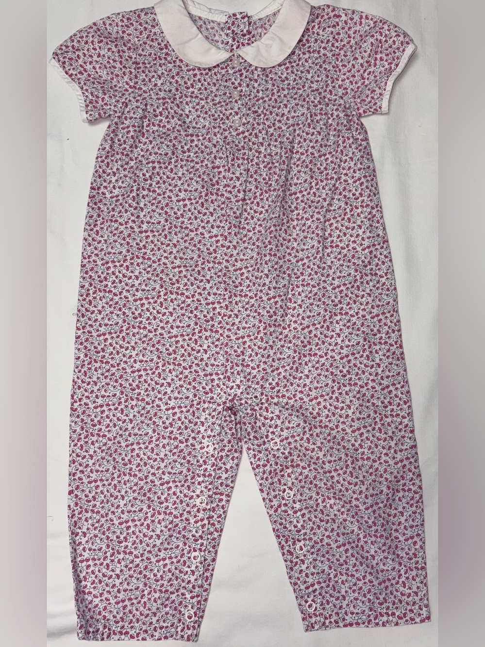 Janie and Jack delicate floral print romper sz 12-18 months EUC smoke free home